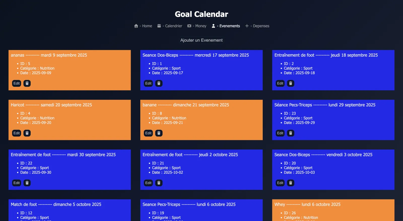 Goal Calendar